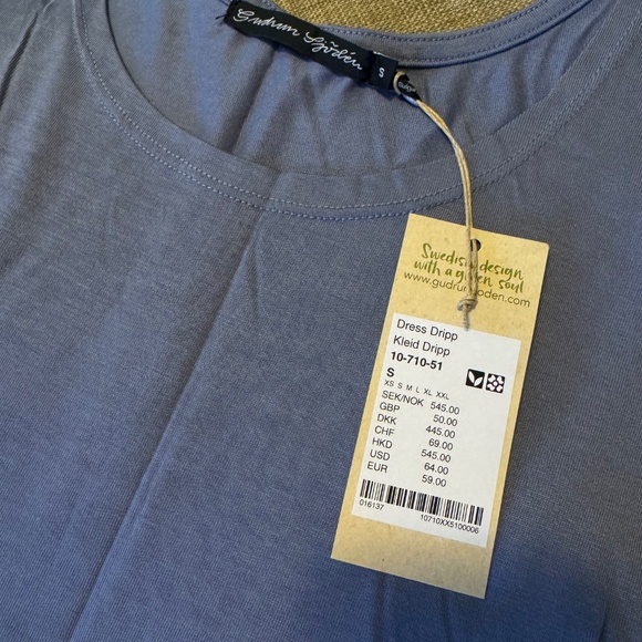 Gudrun Sjödén “Dripp” Sleeveless Dress in Midnight Blue – Size S – New with Tag - Picture 4 of 9